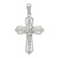 Sterling Silver 925 CZ Cross Pendant with Rhodium Polished Finish