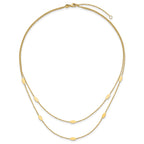 14K Polished Fancy 2-Strand Navette w/ 2in Ext. Necklace