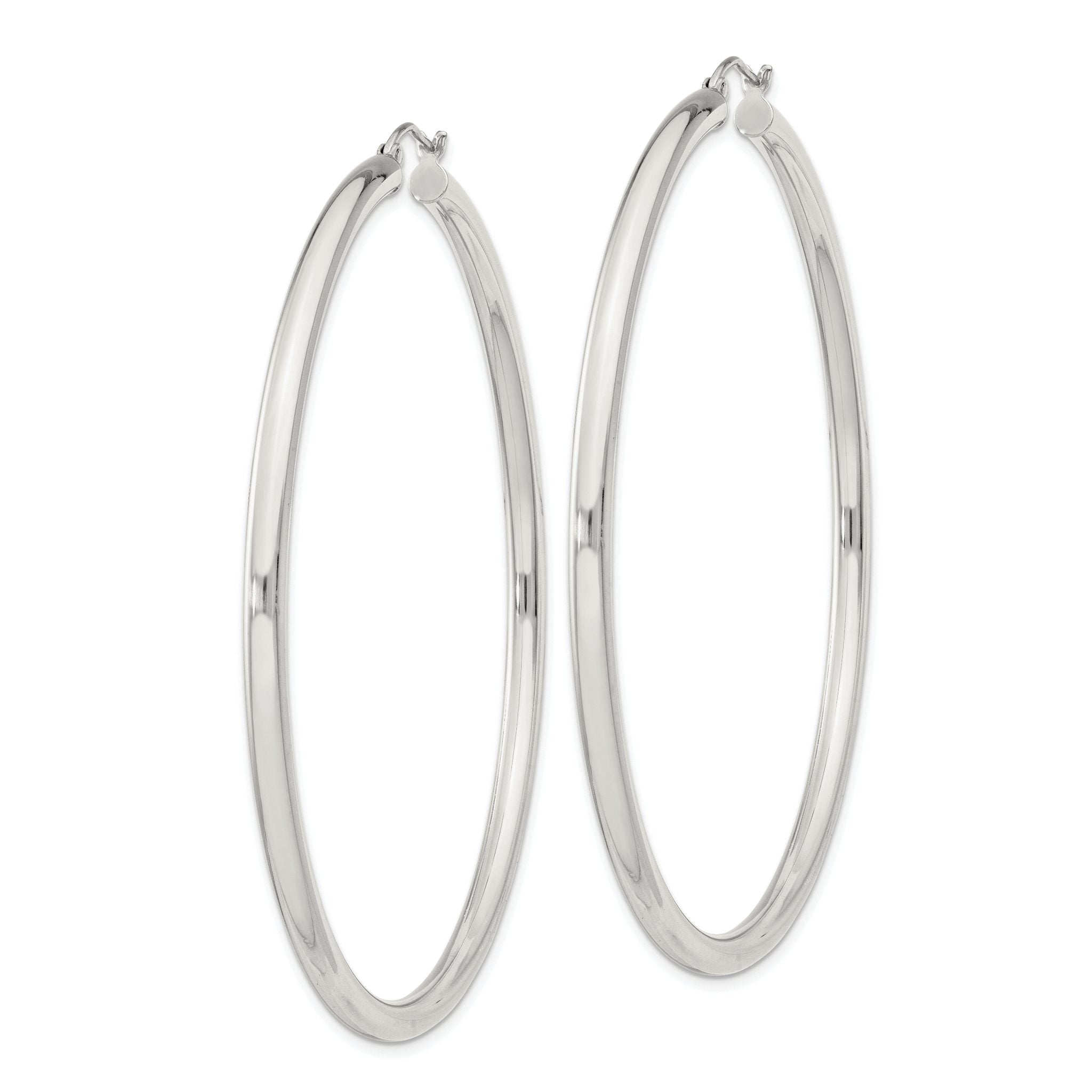Sterling Silver 3mm Round Hoop Earrings Secondary image