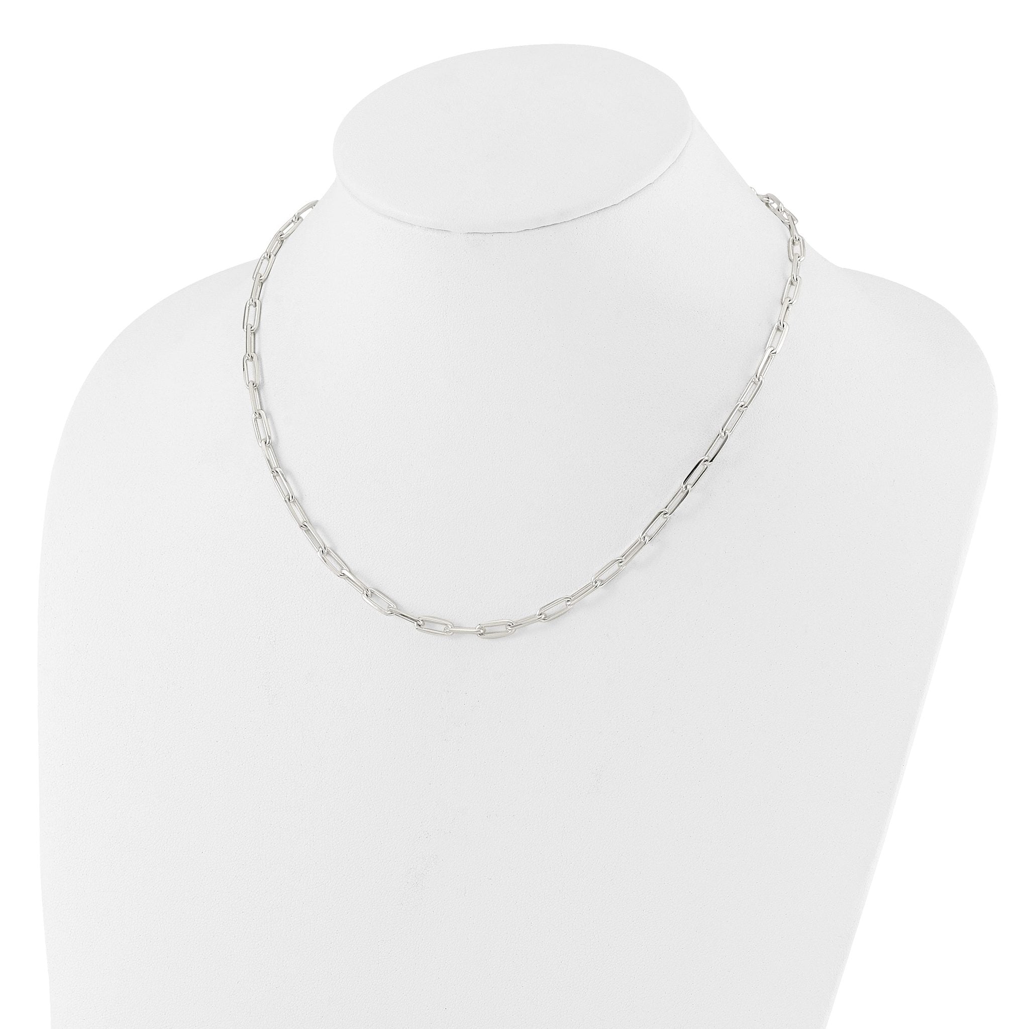 Sterling Silver 4.2mm Paperclip Link w/ ext Necklace