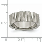 Notched Wedding Band in Titanium, 8mm