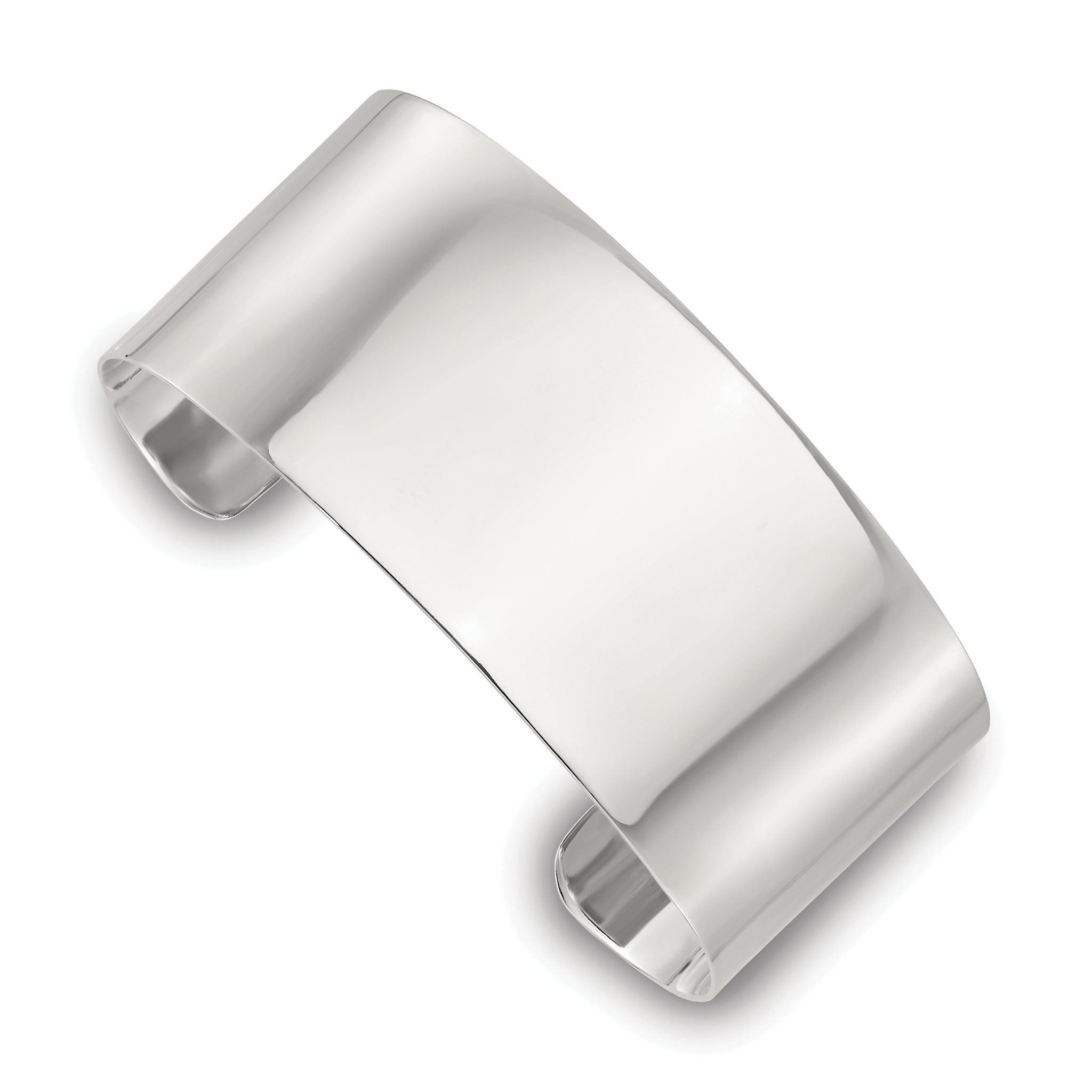 Sterling Silver Polished 30mm Flat Cuff Bangle Main image
