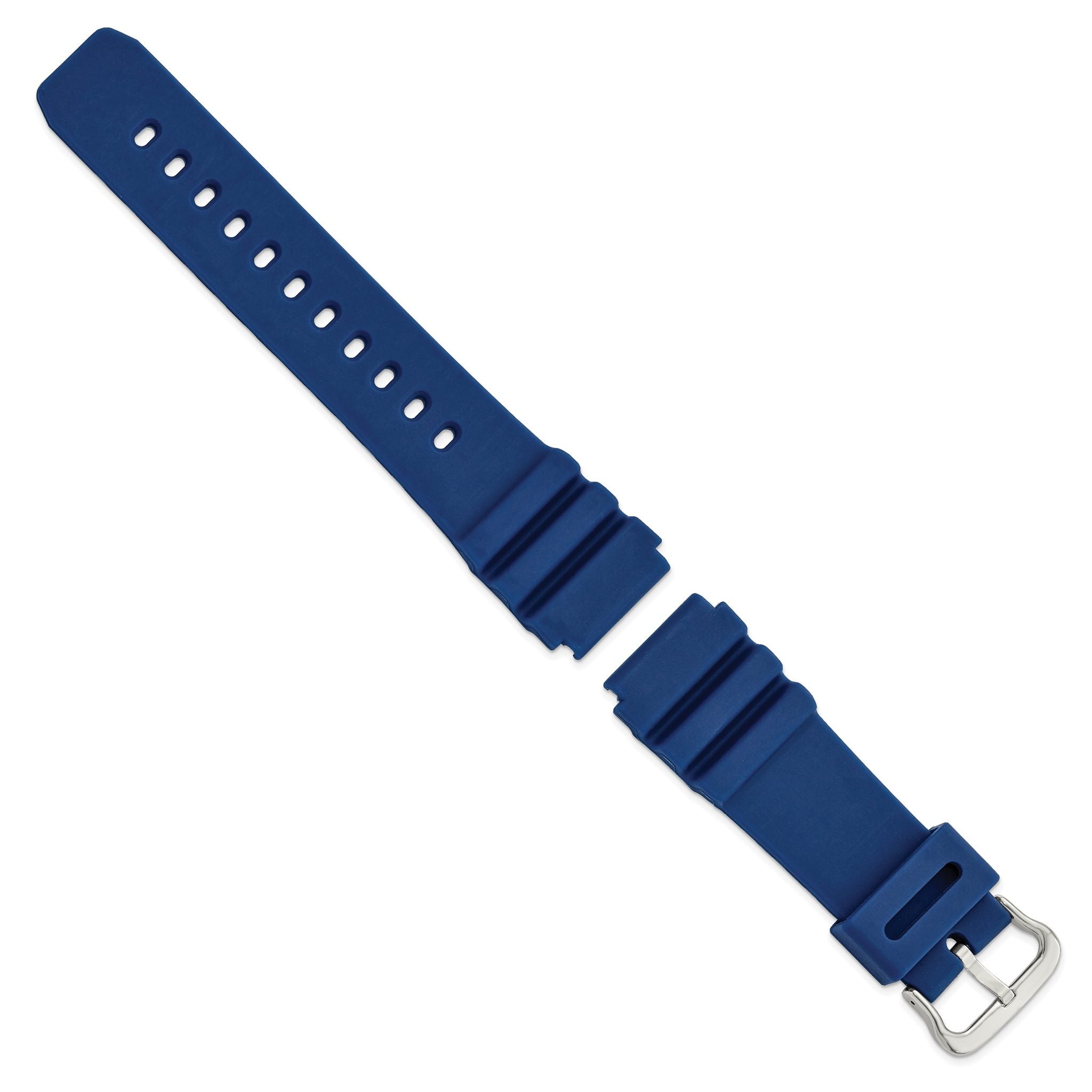 22mm Blue Polyurethane Sport with Stainless Steel Buckle 7.9 inch Watch Band Secondary image