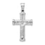 14K White Gold Reversible Hollow Crucifix Pendant with Polished Finish