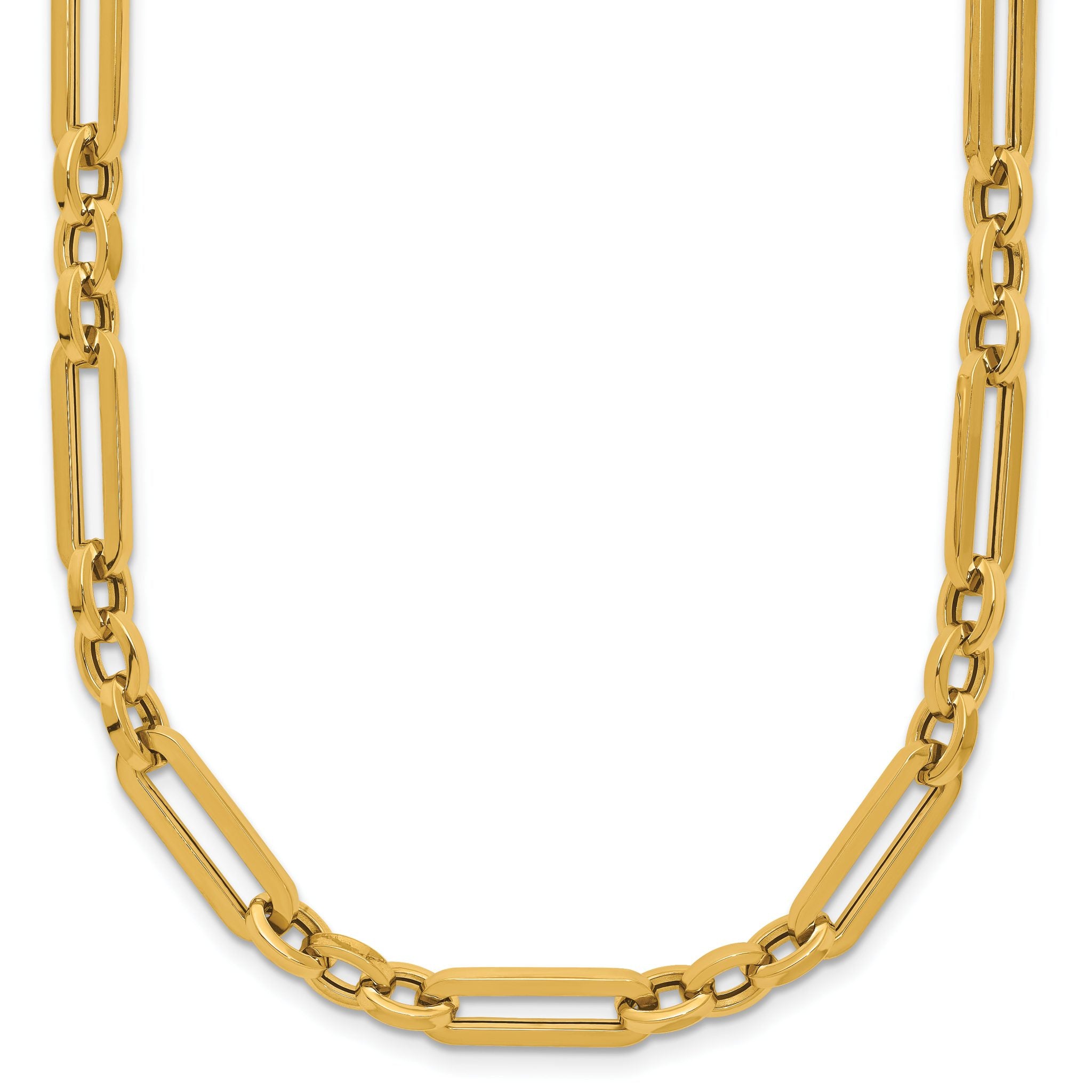 14K Polished Fancy Paperclip Link Necklace Main image