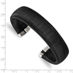 Stainless Steel Polished Black IP-plated Wire 18mm Cuff Bangle Bracelet