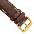 Sport Leather Watch Band in Dark Brown, 24mm