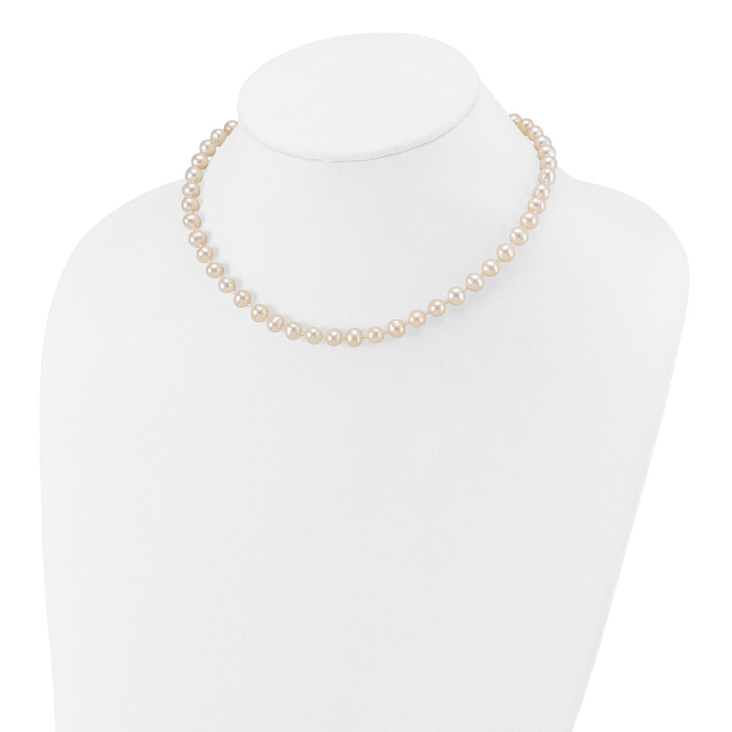 14k 6-7mm White Semi-Round Freshwater Cultured Pearl 12 inch Necklace