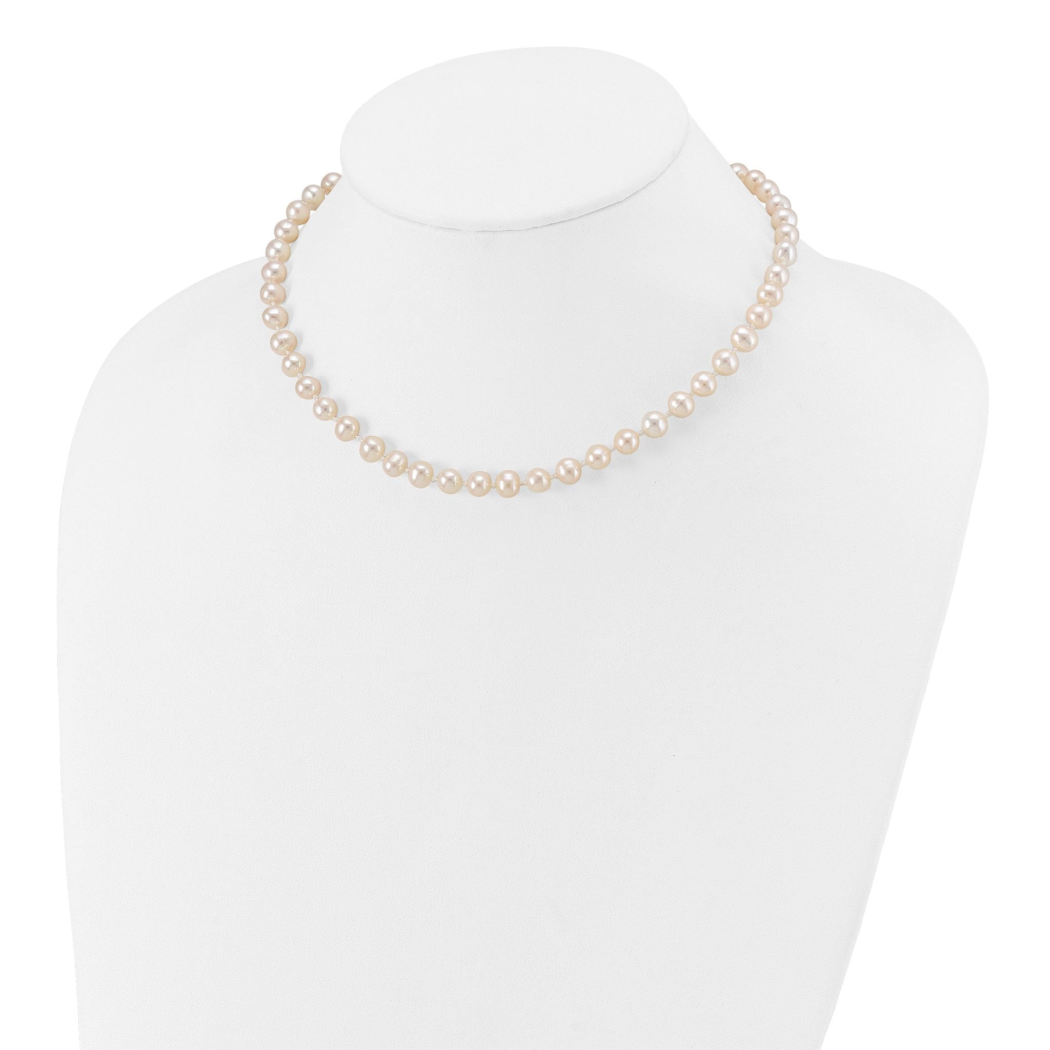 14k 6-7mm White Semi-Round Freshwater Cultured Pearl 12 inch Necklace