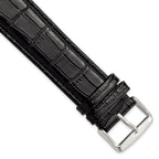 Crocodile Grain Leather Watch Band in Black, 18mm