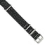 Military-Style Distressed Leather Watch Band in Black, 18mm