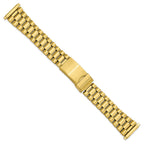 Mens 18-22mm President-Style Satin and Polished Yellow IP-plated Stainless Steel with Deployment Buckle 7 inch Watch Band