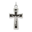 Sterling Silver 925 INRI Crucifix Pendant with Black Epoxy Detailing