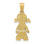 14K Gold Girl Charm Pendant with Solid Casted Design by Sophia Jewelers