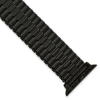 for Apple 38/40mm Smart Watch Mens Long Black Stainless Steel 7.5 inch Expansion Watch Band with Black Adapters