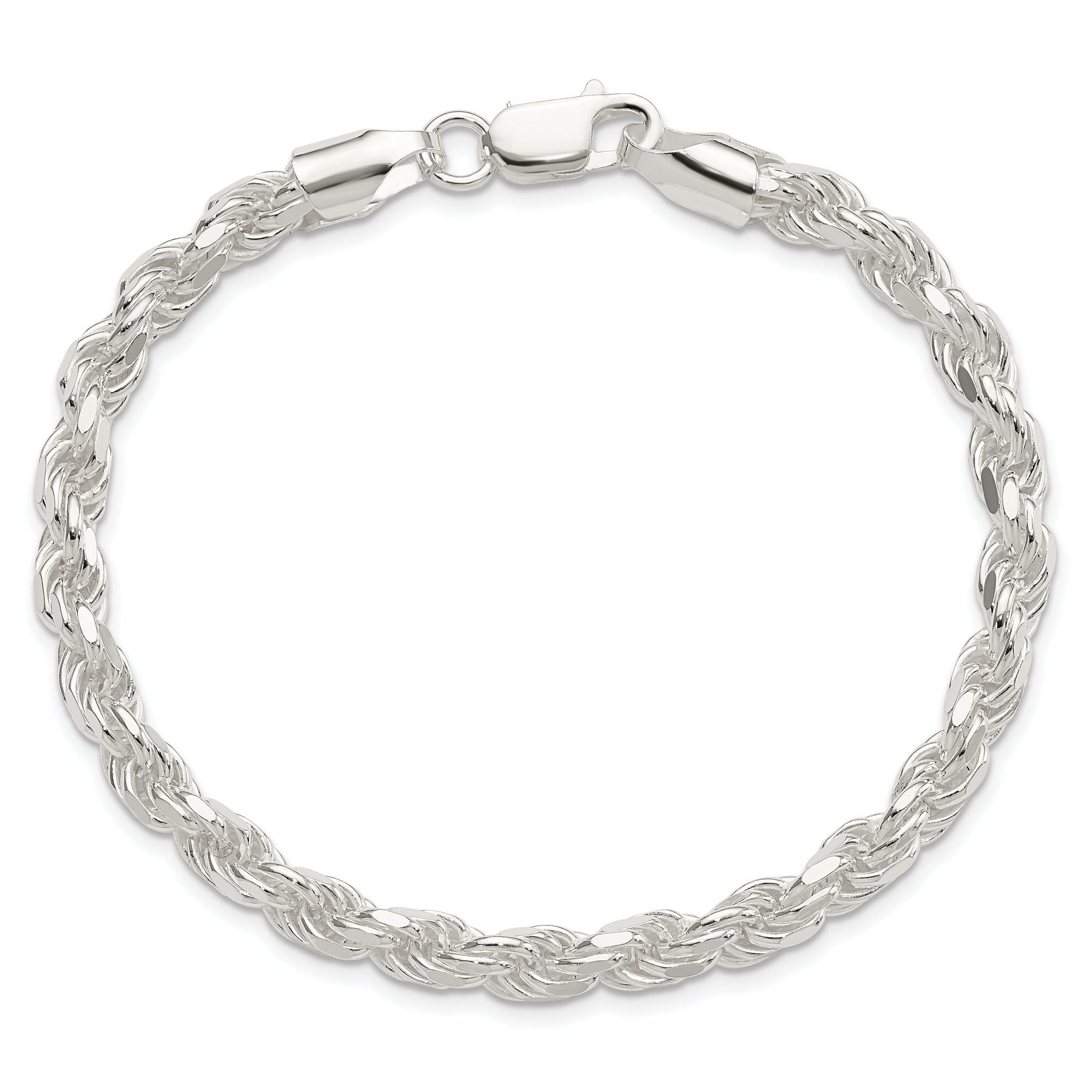 Sterling Silver 5.75mm Diamond-cut Rope Chain Secondary image
