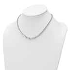 14k White Gold 10 carat Certified Lab Grown Diamond VS+ F+ Complete Round 16 inch Graduated Tennis Necklace