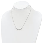 Sterling Silver Rhodium-plated Polished Fancy CZ Necklace