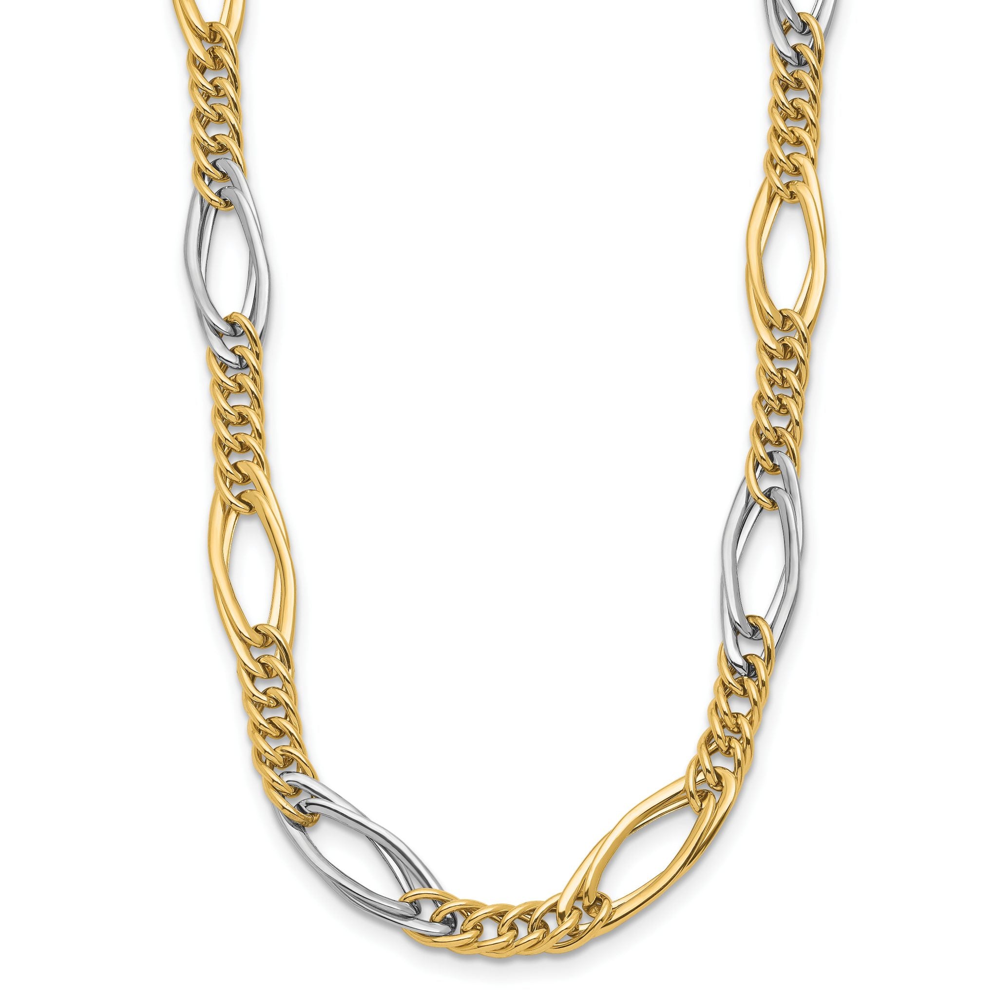 14k Rhodium Polished Fancy Link Necklace Main image