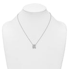 14k White Gold 5/8 carat Lab Grown Diamond VS+ F+ Complete Letter R 18 inch Initial Necklace