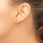 14k White Gold Polished Love Knot Post Earrings