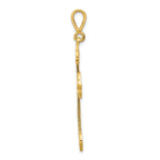 14K Gold Budded Cross Pendant with Textured Back Elegance