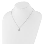 Sterling Shimmer Sterling Silver Rhodium-plated CZ 28 Stone 16 inch with 2 inch extension Chamseh/Hamsa Necklace