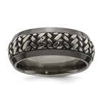 Edward Mirell Black Ti & Titanium Beveled Casated 9mm Band