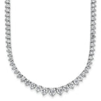 14k White Gold 11 5/8 carat Certified Lab Grown Diamond VS/SI+ G+ Complete Round 20 inch Graduated Tennis Necklace