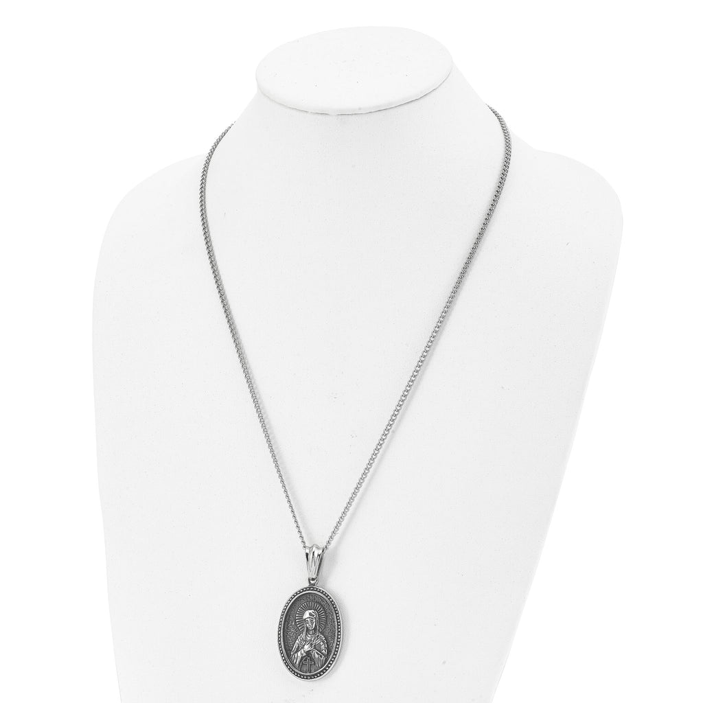 Our Lady of Guadalupe Pendant Necklace in Stainless Steel