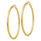 10K Polished 2.5mm Lightweight Tube Hoop Earrings