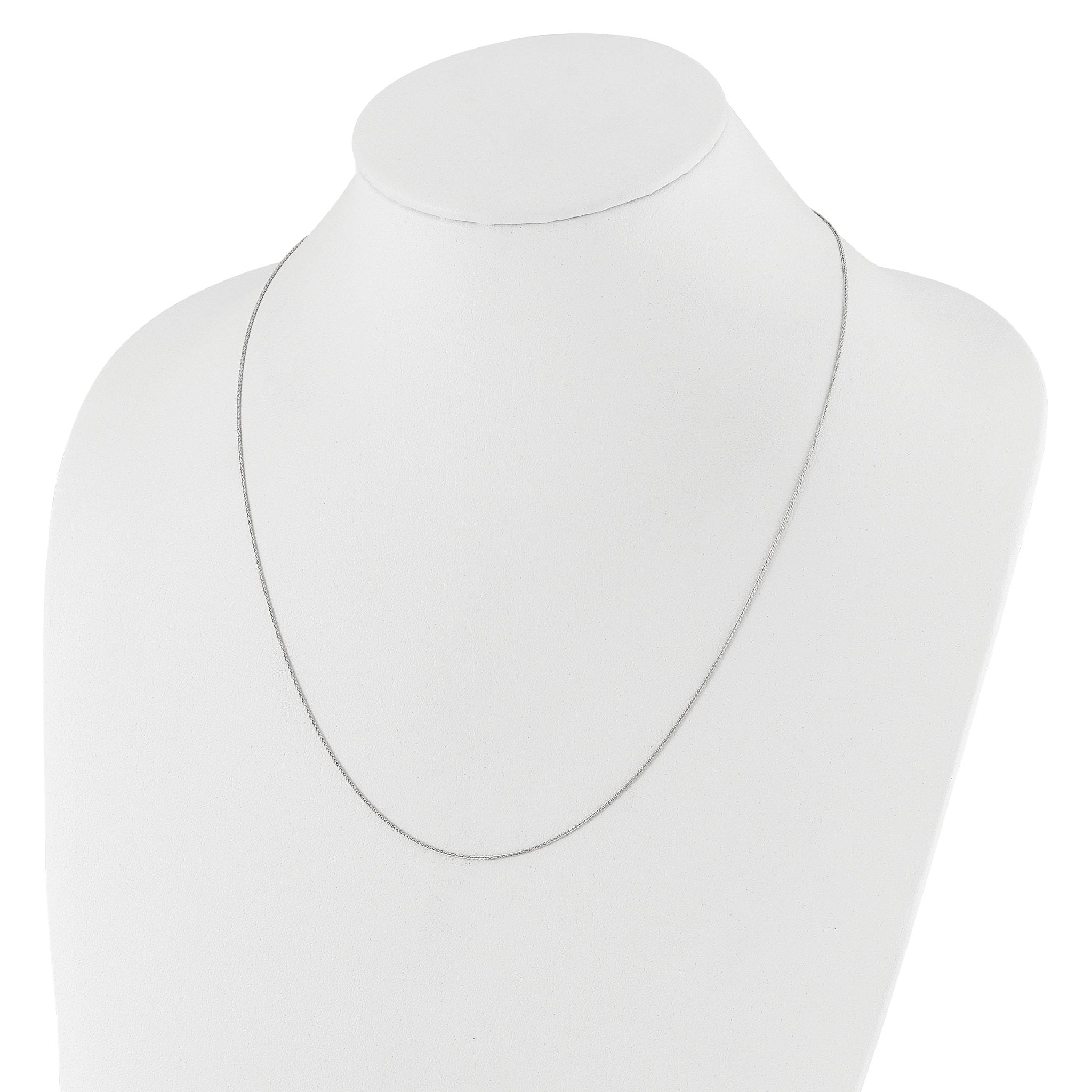 0.8mm 10K White Gold Wheat Chain