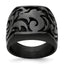 Titanium Men's Signet Ring with Casted Design and Gift Packaging