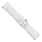 22mm White Smooth Leather Chronograph with Silver-tone Buckle 7.5 inch Watch Band