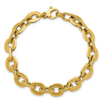 14K Polished and Grooved Fancy Link Bracelet