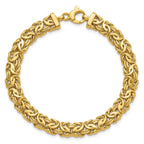 14K Polished 8.0mm Byzantine Link Bracelet