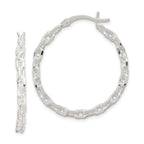 Sterling Silver 925 Polished Hoop Earrings with Hinged Closure and Anti-Tarnish Finish