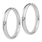 Sophia Jewelers Sterling Silver Rhodium-Plated Hoop Earrings
