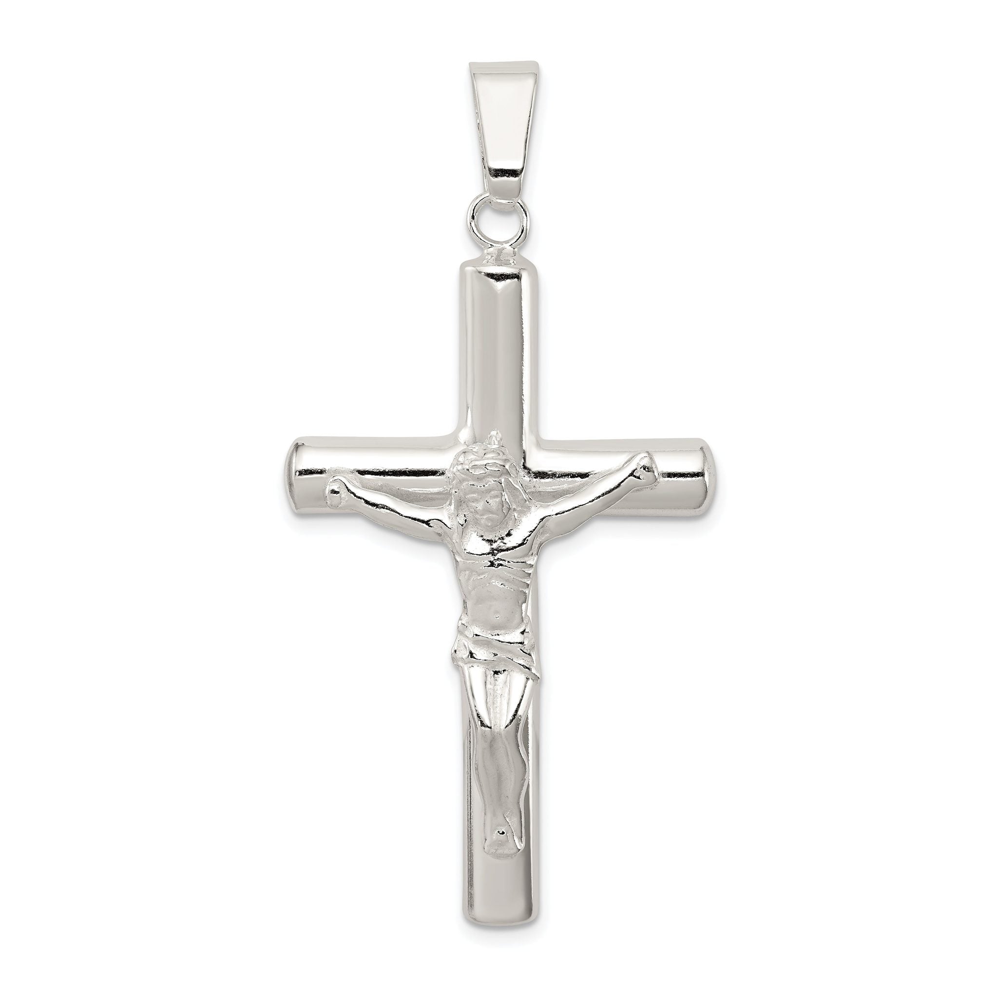 Sophia Jewelers 925 Sterling Silver Polished Crucifix Pendant 3D Anti-Tarnish