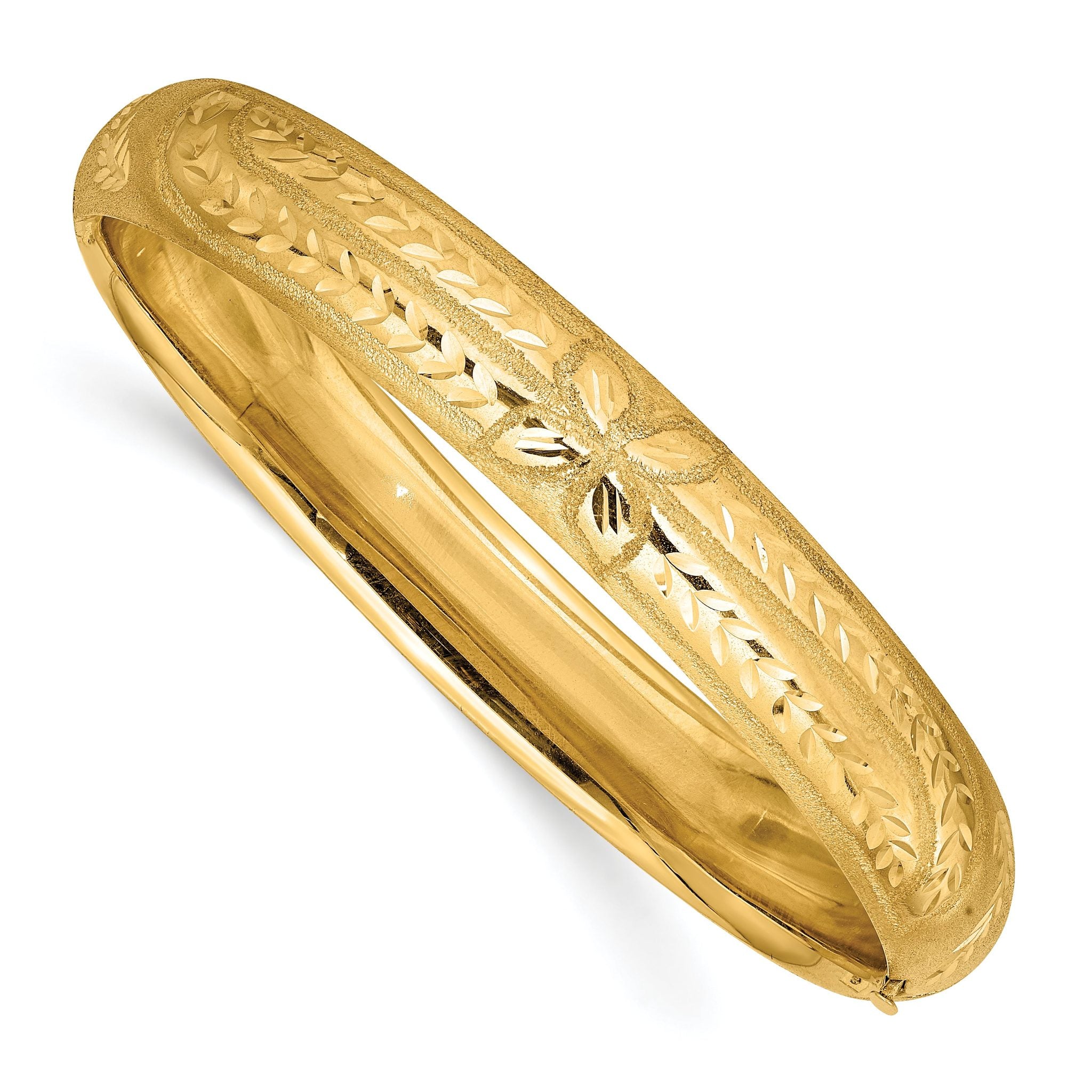 10k 7/16 Florentine Engraved Hinged Bangle Bracelet Main image