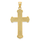 14K Two-tone Engraved Crucifix Charm