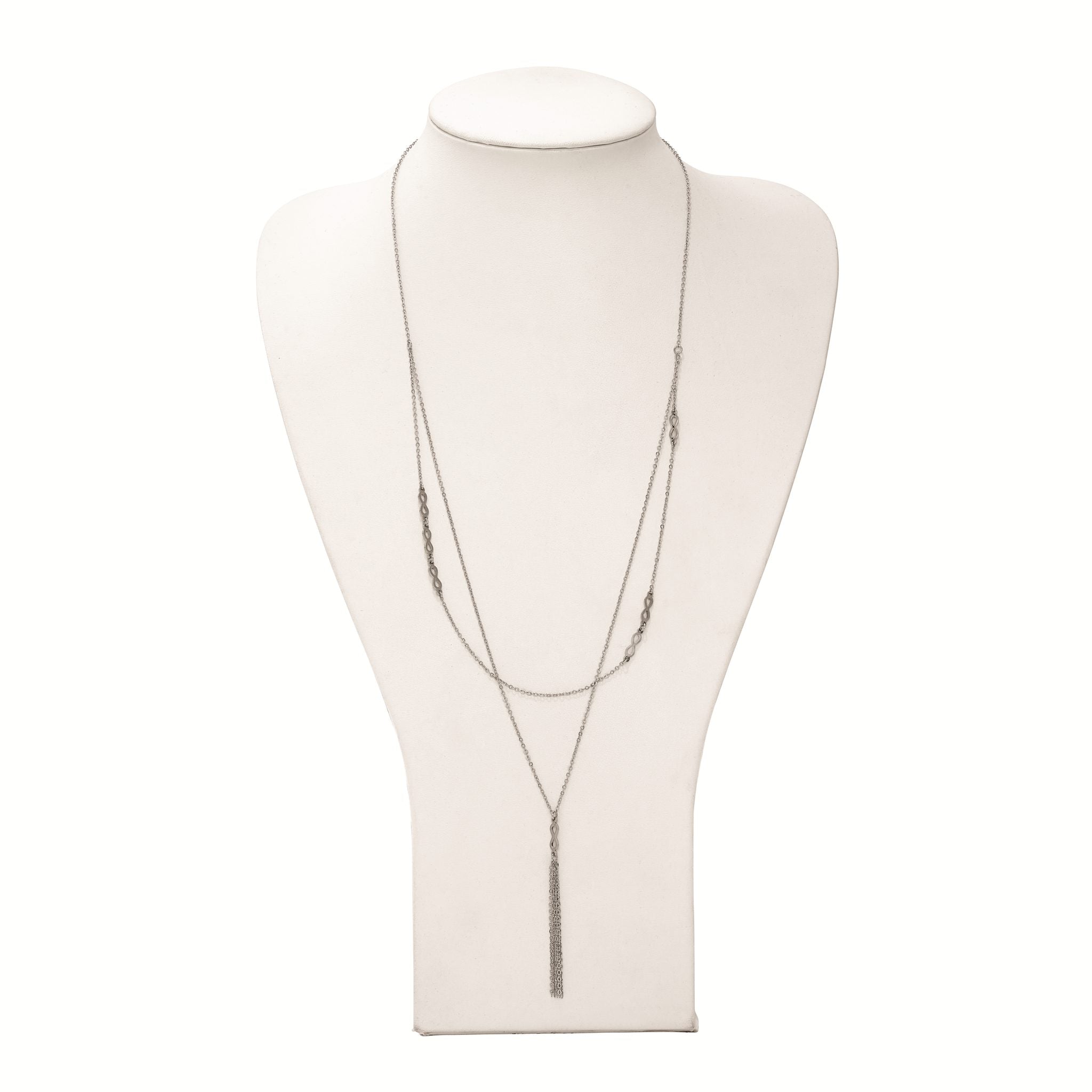 Chisel Stainless Steel Polished Infinity Multi Strand 28 inch with a 2 inch Extension Necklace Secondary image