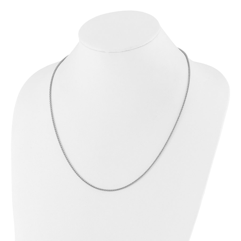 Sterling Silver RH-plated Adjustable 1.9mm Spiga Chain