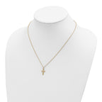 10K Tri-Color Polished Black Hills Gold Cross Necklace Elegant Design