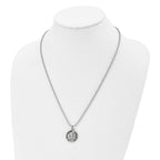 Chisel Stainless Steel Brushed and Enameled St. Christopher Medal on a 22 inch Ball Chain Necklace