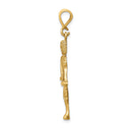 14K Gold Satin Diamond-Cut Libra Zodiac Charm  Elegant, Themed Design