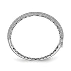 Sterling Shimmer Sterling Silver Rhodium-plated 283 Stone CZ PavÃÂ¢Ã¢âÂ¬ÃÂ¡ Hinged Bangle
