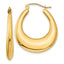 14K Gold Polished Hoop Earrings with Elegant Hollow Design
