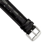 Crocodile Grain Leather Watch Band in Black, 18mm
