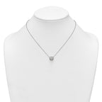 Sterling Silver Polished 11.00mm Pave CZ Circle 16 Inch with 2 Inch Extension Necklace